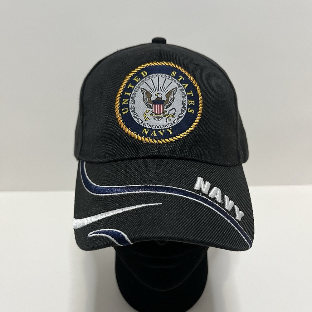 Official United States‎ US Navy Crest Hat Cap Hook & Loop Strapback Military USA